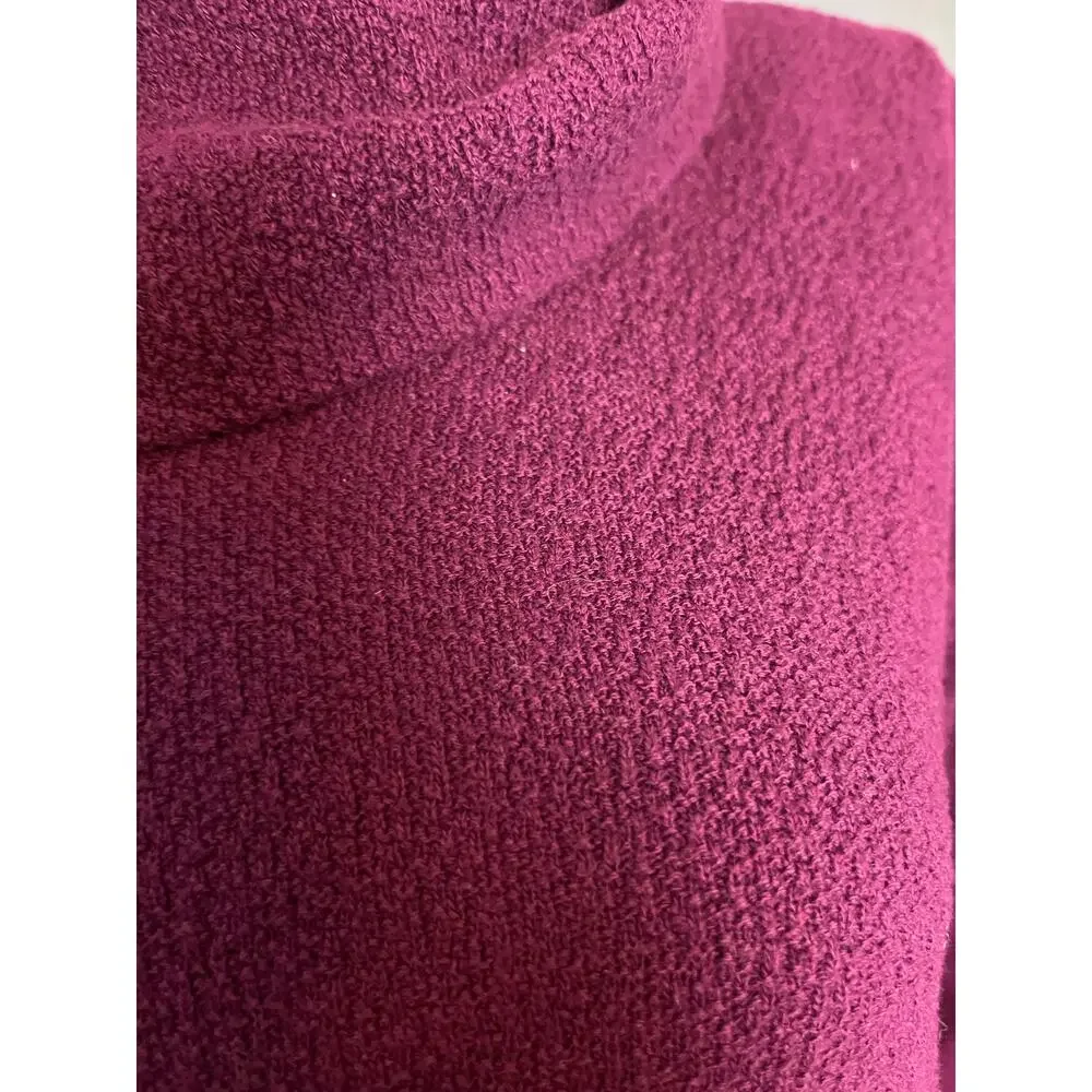 Margaret Winters Oversized Cowl Neck Top Sweater XS Lagenlook Burgundy